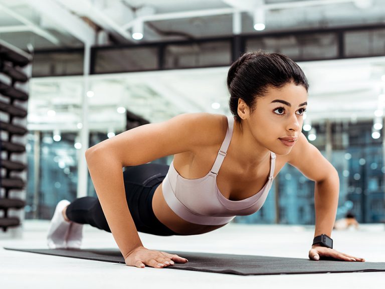 phlox woman doing pushups