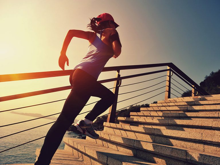woman running steps
