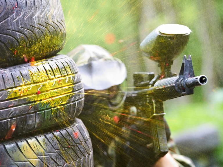 playing paintball