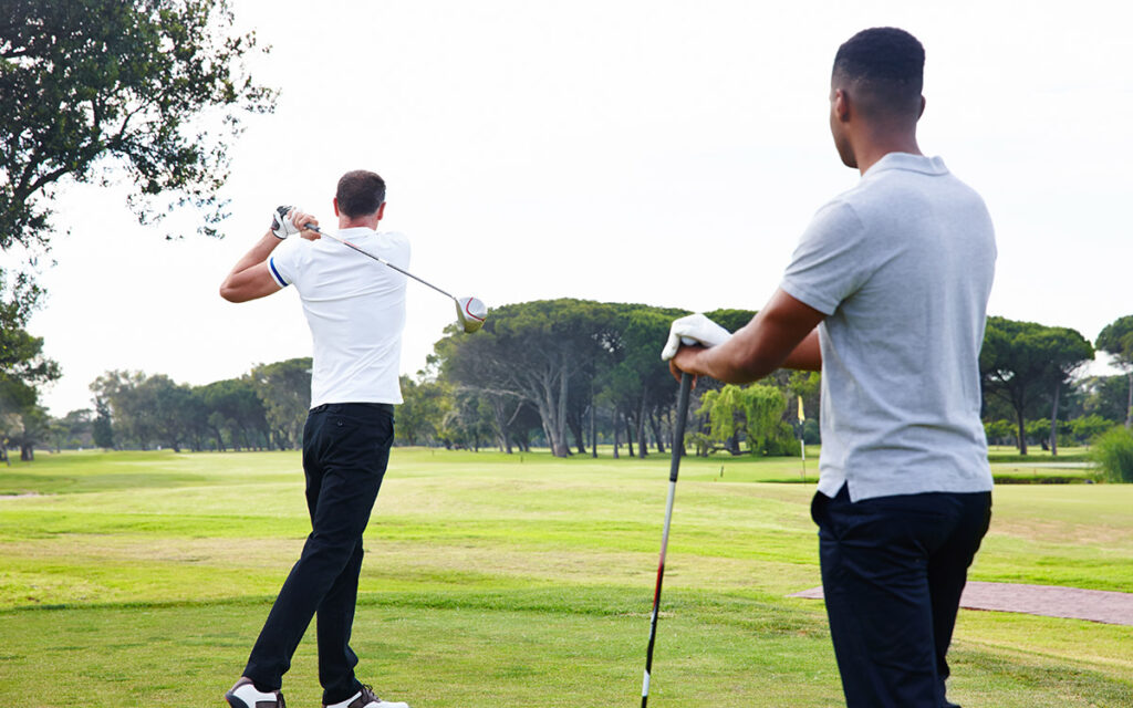 men playing golf