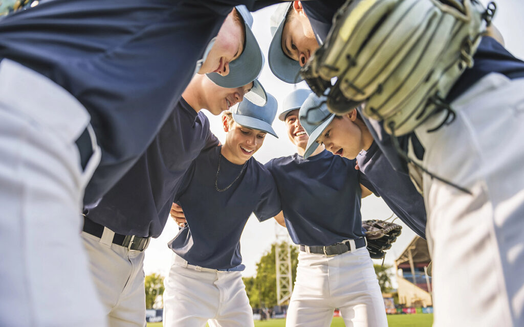 baseball team celebrating
